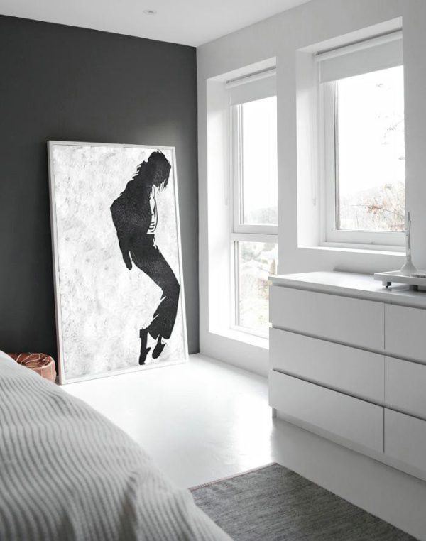 Extra Large Acrylic Painting On Canvas,Black And White Minimal Painting On Canvas - Modern Art - Image 5