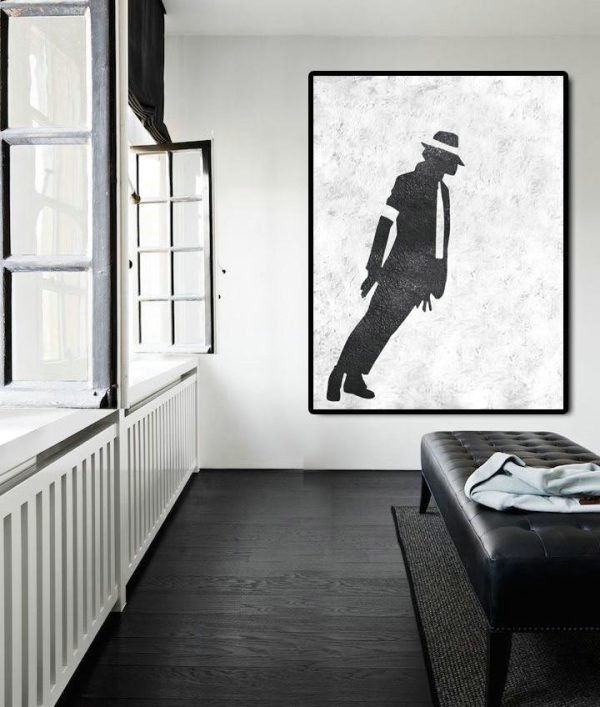 Huge Canvas Art On Canvas,Black And White Minimal Painting On Canvas - Contemporary Art Canvas Painting - Image 2