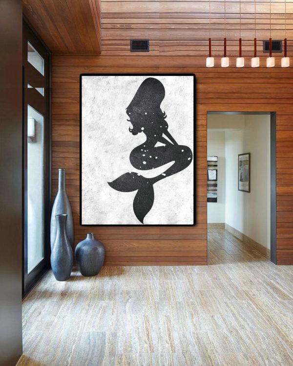 Extra Large Paintings,Black And White Minimal Painting On Canvas - Oversized Art - Image 2