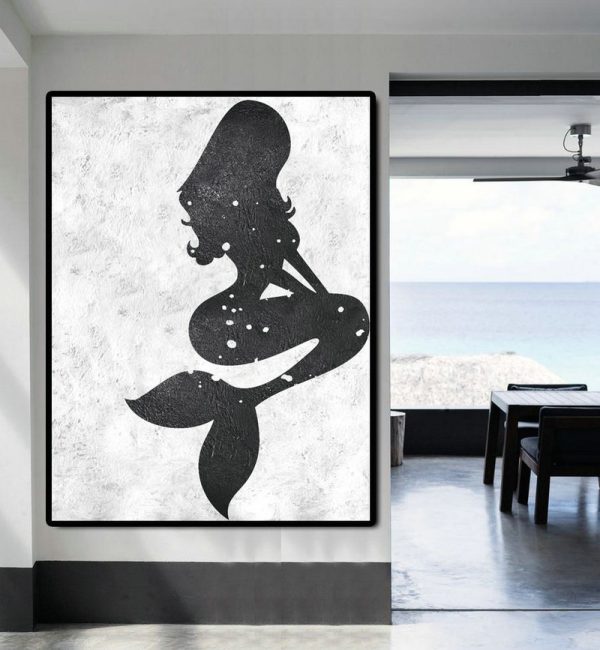 Extra Large Paintings,Black And White Minimal Painting On Canvas - Oversized Art - Image 3
