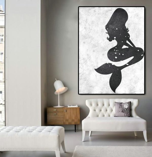 Extra Large Paintings,Black And White Minimal Painting On Canvas - Oversized Art - Image 5