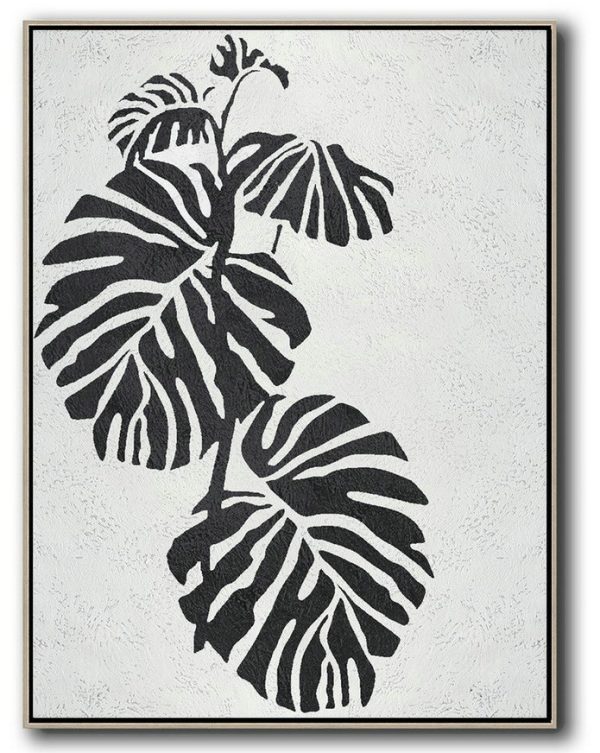 Textured Painting Canvas Art,Black And White Minimal Painting On Canvas - Personalized Canvas Art