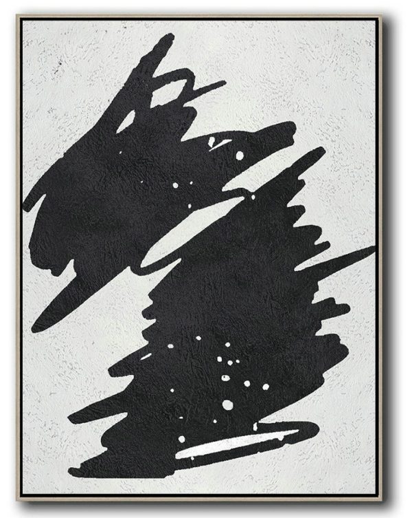 Modern Art,Black And White Minimal Painting On Canvas - Original Art For Sale By Artist