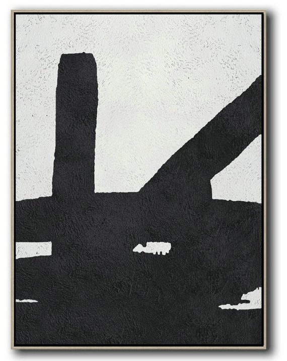 Extra Large Canvas Art,Black And White Minimal Painting On Canvas - Big Painting