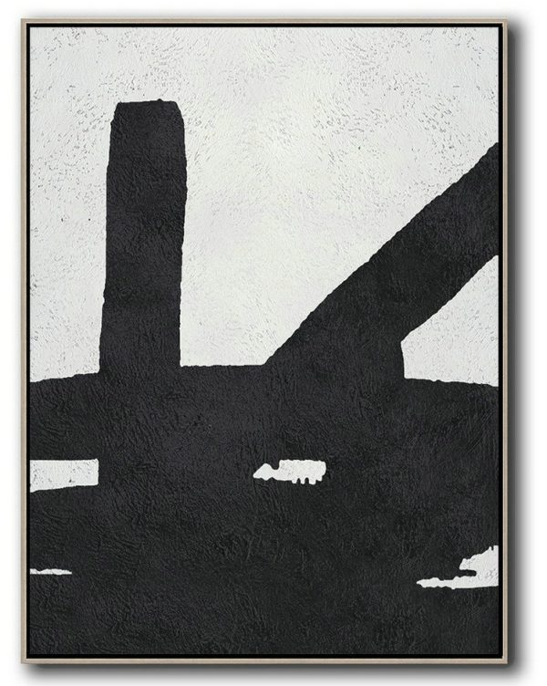 Extra Large Canvas Art,Black And White Minimal Painting On Canvas - Big Painting