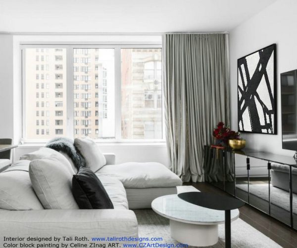 Handmade Large Painting,Black And White Minimal Painting On Canvas - Personalized Canvas Art - Image 3
