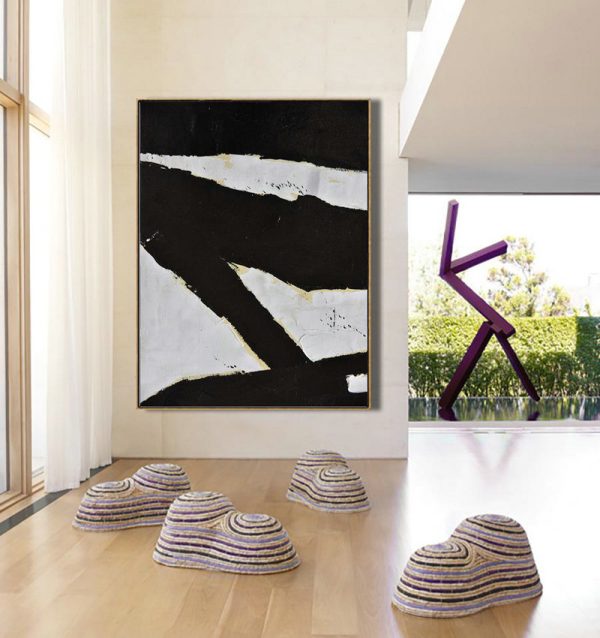 Hand Made Abstract Art,Minimalist Painting On Canvas, Palette Knife Vertical Minimal Art - Large Oil Canvas Art - Image 4