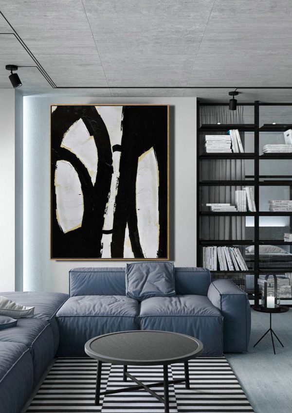 Handmade Painting Large Abstract Art,Minimalist Painting On Canvas, Palette Knife Vertical Minimal Art - Large Wall Art Home Decor - Image 6