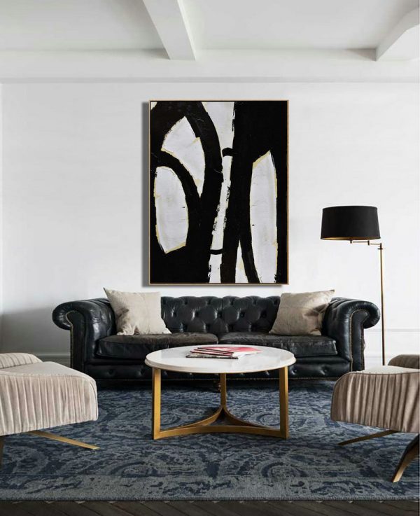Handmade Painting Large Abstract Art,Minimalist Painting On Canvas, Palette Knife Vertical Minimal Art - Large Wall Art Home Decor - Image 7