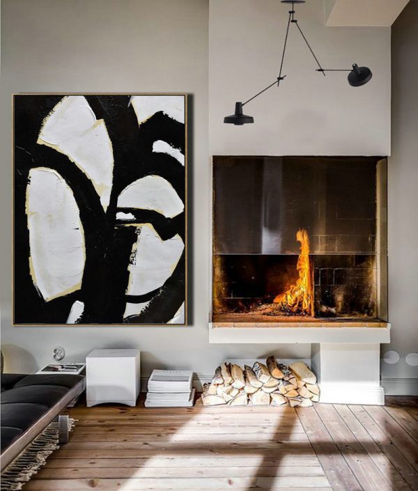 Huge Abstract Painting On Canvas,Minimalist Painting On Canvas, Palette Knife Vertical Minimal Art - Huge Abstract Canvas Art - Image 2