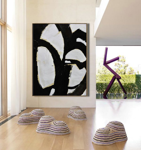 Huge Abstract Painting On Canvas,Minimalist Painting On Canvas, Palette Knife Vertical Minimal Art - Huge Abstract Canvas Art - Image 3