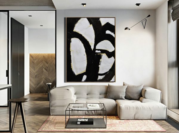 Huge Abstract Painting On Canvas,Minimalist Painting On Canvas, Palette Knife Vertical Minimal Art - Huge Abstract Canvas Art - Image 4