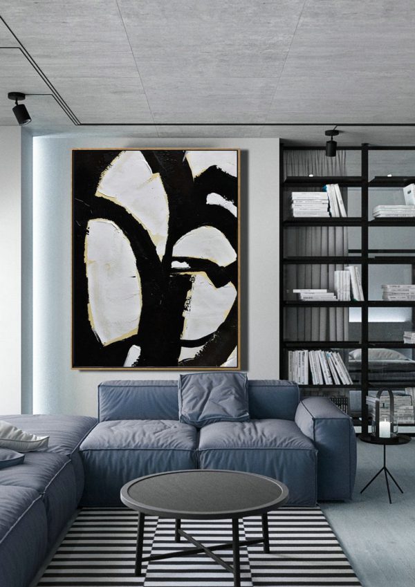 Huge Abstract Painting On Canvas,Minimalist Painting On Canvas, Palette Knife Vertical Minimal Art - Huge Abstract Canvas Art - Image 5