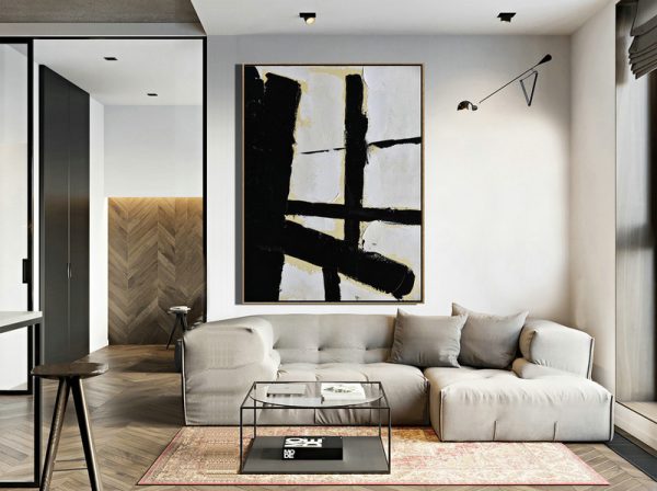 Large Abstract Art,Minimalist Painting On Canvas, Palette Knife Vertical Minimal Art - Abstract Painting On Canvas - Image 2