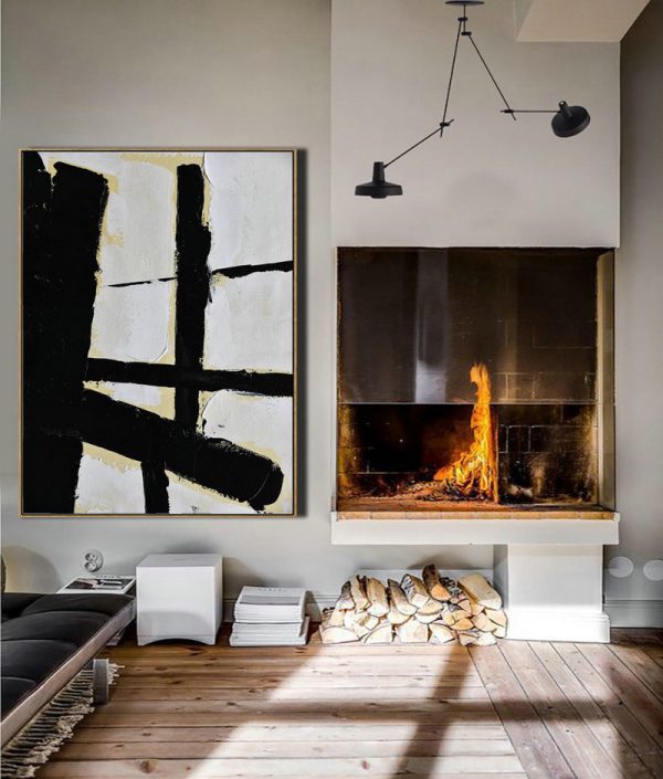 Large Abstract Art,Minimalist Painting On Canvas, Palette Knife Vertical Minimal Art - Abstract Painting On Canvas - Image 3