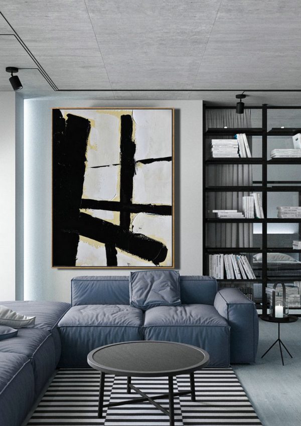 Large Abstract Art,Minimalist Painting On Canvas, Palette Knife Vertical Minimal Art - Abstract Painting On Canvas - Image 5