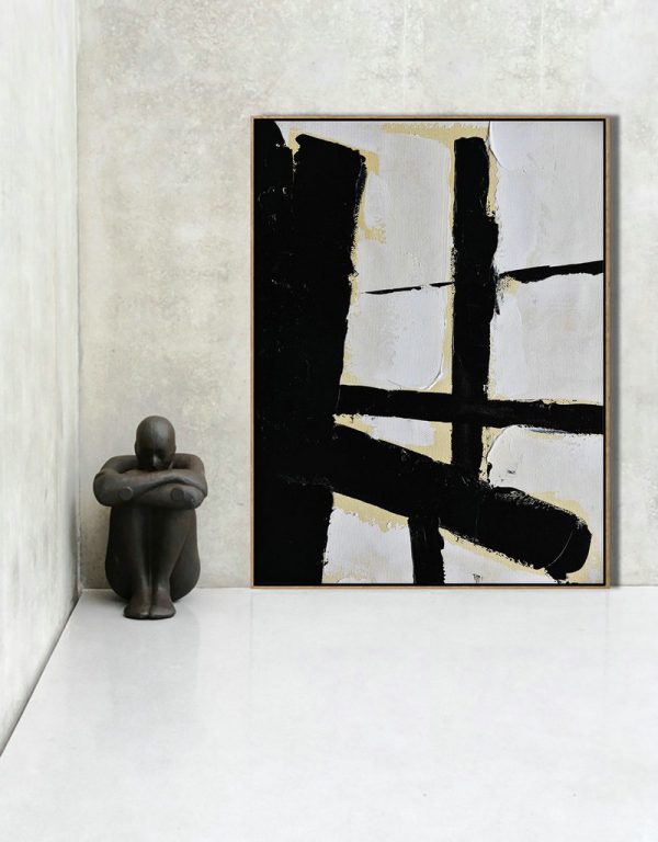 Large Abstract Art,Minimalist Painting On Canvas, Palette Knife Vertical Minimal Art - Abstract Painting On Canvas - Image 7