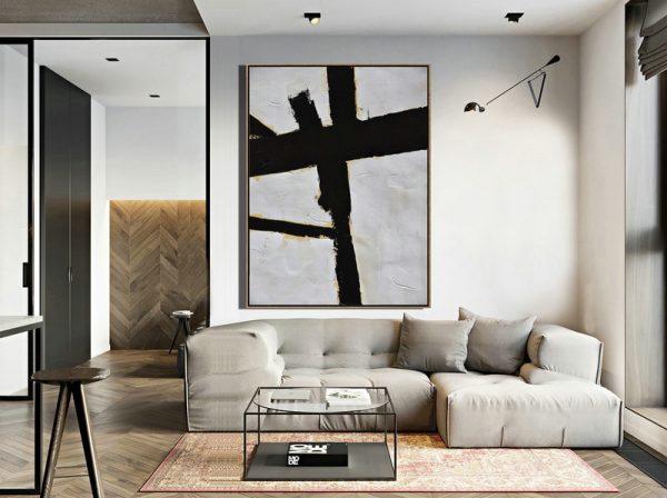 Extra Large Painting,Minimalist Painting On Canvas, Palette Knife Vertical Minimal Art - Original Abstract Painting Canvas Art - Image 4