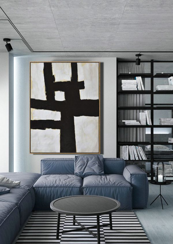 Abstract Painting Extra Large Canvas Art,Minimalist Painting On Canvas, Palette Knife Vertical Minimal Art - Extra Large Wall Art - Image 5