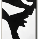 Geometric Human Silhouette Canvas | Minimalist Black & White Abstract Face Art | High-Contrast Textured Wall Sculpture