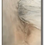 Coastal Serenity Waves | Textured Shoreline Painting | Minimalist Beach Canvas Art