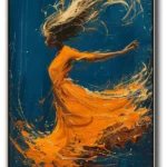 Dynamic Orange Dancer | Expressive Movement Art | Bold Impasto Canvas